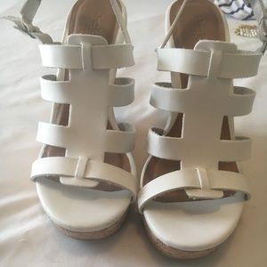 White, Wedge Sandals